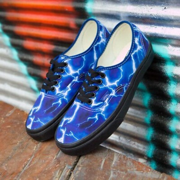 Vans Authentic Lightning Black/Blue Classic W5/M3.5 - Picture 1 of 6